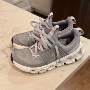 On Running Kids Light Grey and White Athletic Sneakers